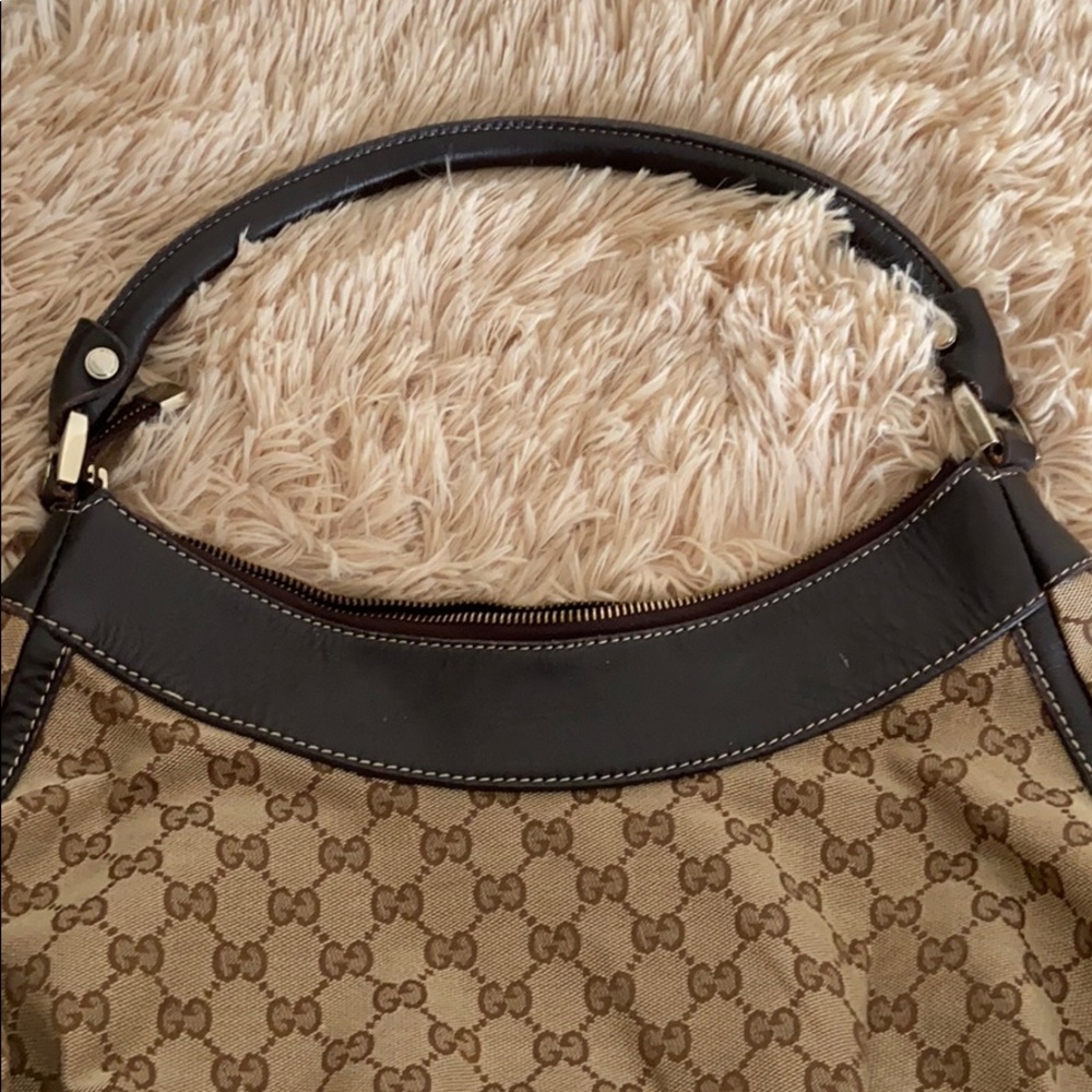 Auth Gucci Brown GG Monogram Abbey D-Ring Hobo Bag - Picture 14 of 16